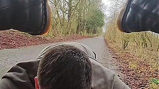 Slave Cleaning My Ass Outdoors