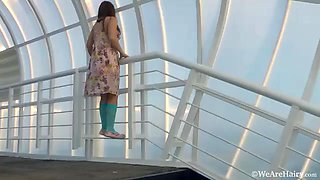 Teen Scarlett fingers hairy pussy in stockings - WeAreHairy