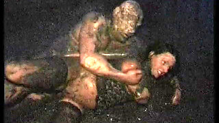 Chubby girl gets fucked outdoors in the mud