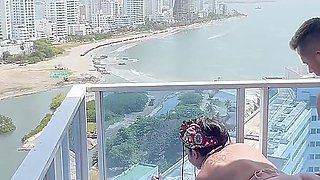 Horny Pregnant Woman Gets Fucked Hard on the Balcony