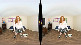 Wet Lessons - Redhead Schoolgirl Uniform Striptease