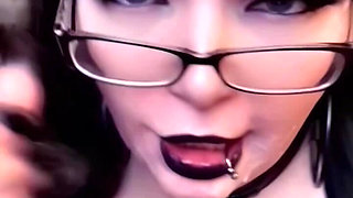 Self Degrading Goth GF Gets 4 Loads
