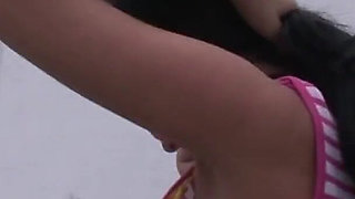 Bella Flashes Her Huge Tits and More Around Tampa