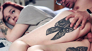 Step Stepmom Fucks Step Son In Bed - Redhead MILF Blowjob & Cum In Mouth