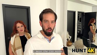 HUNT4K. Poor redhead slut with nice curves and pussy is fucking for scientific progress