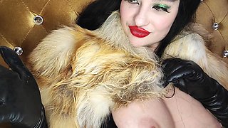 Smoke, Suck, Cumshot on Fur Coat