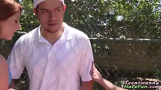 Real teen gets facial cumshot