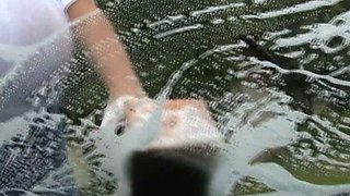 Blonde is flashing her big boobs in the outdoors