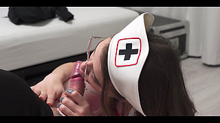Hot Nurse Eden Ivy Extracts a Semen Sample From Her Client!
