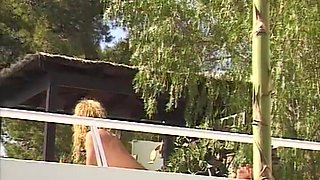 Stepsister with Huge Tits Seduces Her Stepbrother on Vacation by the Pool