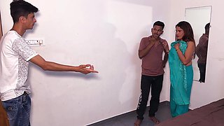 The Stepsister Was Having Sex with Her Boyfriend in the Room, When the Stepbrother Saw It, He Started Having Sex Himself in Retu