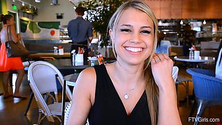 Blonde tight pussy babe solo toy fun in glamour masturbation