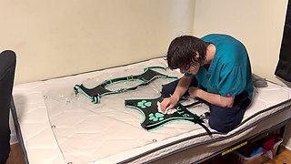 Oct 12 2025 - Polishing my latex harnesses