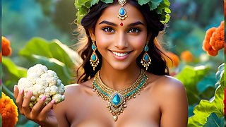 Beautiful Big Breasted Nude Indian Elf Girl with Cauliflower