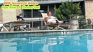Nurse Vicki Models Her New Bikini by Pool Flashes You Then