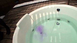 Asiatiques - Hairy slut gets doggystyled in the jacuzzi