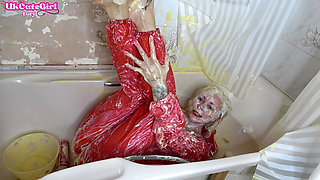 Slippery JOI in Pvc Catsuit: Cream, Custard & Cum Instructions