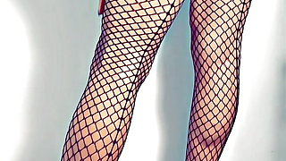 MissyNylonLeggs - Backseam Fishnet Pantyhose