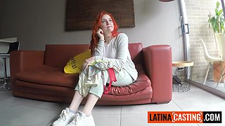 Innocent Redhead Latina Teen Tricked To Fuck At Red Lingerie Shooting