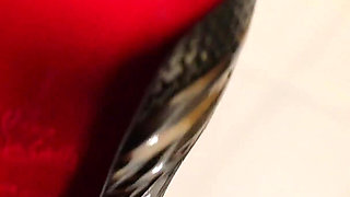 Femdom Foot Worship in Latex Catsuit
