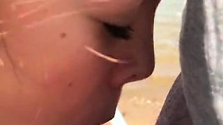 Amateur with Glasses Outdoor Blowjob Facial