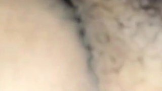 My wife and me at our bed I give a huge cumshot and she puts the milk inside her ass