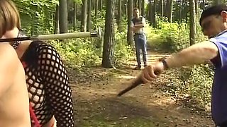 Horny German Couple Gets Tied up and Spanked Hard in the Woods