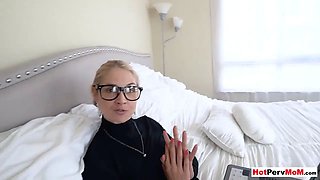 Annoyed cougar stepmother fucks her innocent stepson