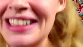 Ally sucks and fucks his cock that cums on her face