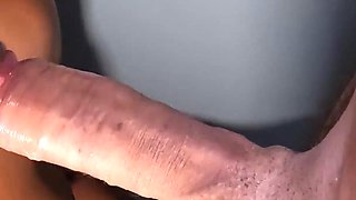 Ebony GF Sucks Big White Cock and Swallows All My Cum