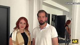 HUNT4K. Sexy redhead slut is enough of junk food and her stupid BF and fucke