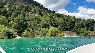 A Handsome Black Guy Destroys My Pussy on His Boat. I Suck His Big Black Cock on the Lake!!!