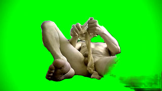 mistery - green screen - he shows different stockings