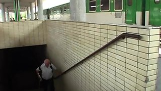 Horny hussy and old man mind-blowing sex scene