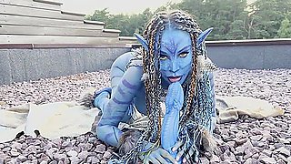 Avatar Monika Foxxx Has Fun With Big Dildos In Nature