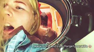 Cutie Stuck in Washing Machine and Gets Fucked Hard with Creampie