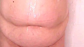 In the Shower Rubbing My Big Belly Squeezing My Big Boobs