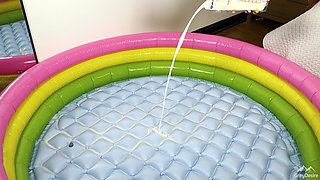 Lactating MILF Hucow Playing in a Pool of Breast Milk - Grey Desire