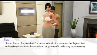 Young guy and Hot Desi milf indian landlady sex part1