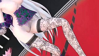 Yowane Haku Undress Dance Sexy Lingerie Hentai Stickysticky Song Mmd 3D Purple Clothes Color Edit Smixix
