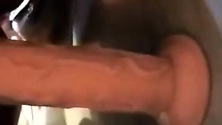 Hairy Girl Fucks Her Monster Dildo