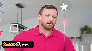 Horny tiny daughters-in-law can’t resist stepdaddy shaft during the game