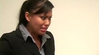 Asian Office Sluts-Lesbian Mika Seduce Avena, Caught By Boss For 3some