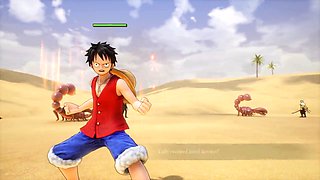 Gameplay of naked mod for One Piece with ass fucking and internal cumshot