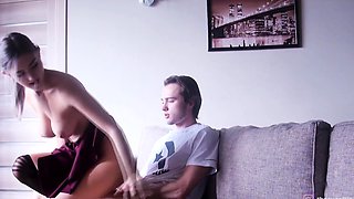 Sexy brunette Briana in stocking fetish sex