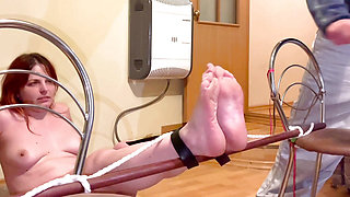 This Time No Fun for Her - Bastinado with Cane 2nd Time