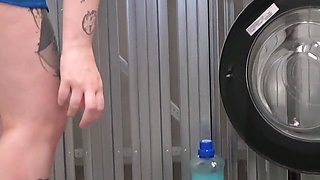 Fat German Amateur Fucked at the Washing Machine