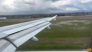 Katty West - Dick Flashing In Airplane - Girl Brought Me To Cumshot In 2 Minutes