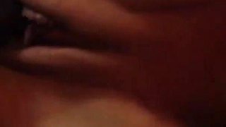 Brunette has interracial sex and she sucks and fucks black cock for her creampie