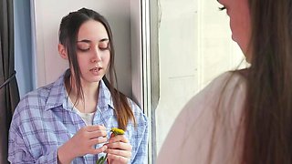 Russian Brunettes with Big Tits in a Steamy Lesbian Pussy